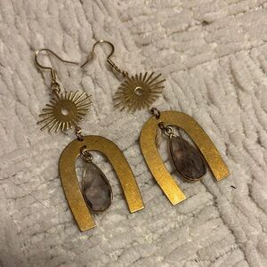 Gold and Amethyst Evil Eye Earrings